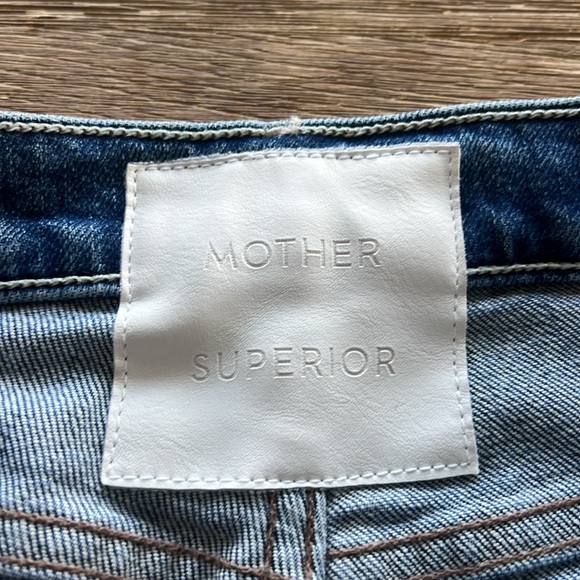 MOTHER THE DAZZLER “cowboys don’t cry” wash DENIM BLUE JEANS SIZE 29 - Picture 6 of 15